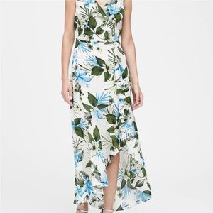 Banana Republic Floral Ruffle-Wrap Maxi Dress Size 10 new
